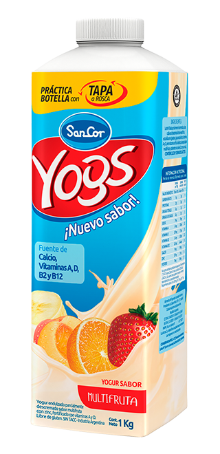 Yogur Sancor Yogs bebible entero - Sabor multifruta