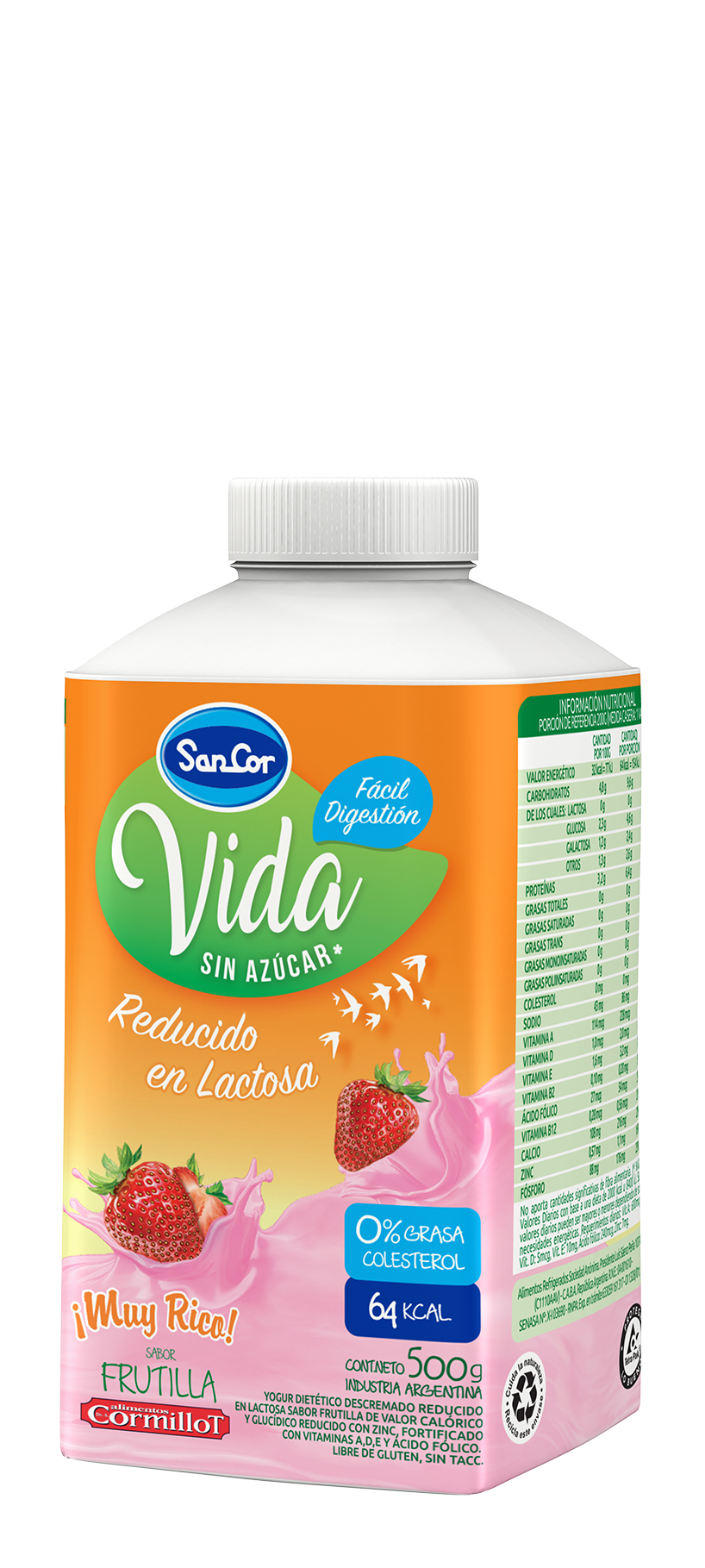 Yogur Sancor Vida - Deslactosado descremado bebible